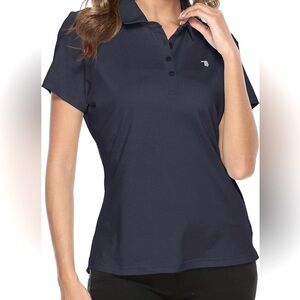 NWT Women’s Navy Blue Golf Polo Shirts Short Sleeve with Moisture Wicking, XL